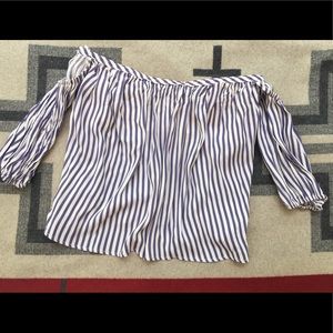 Off the shoulder striped blouse